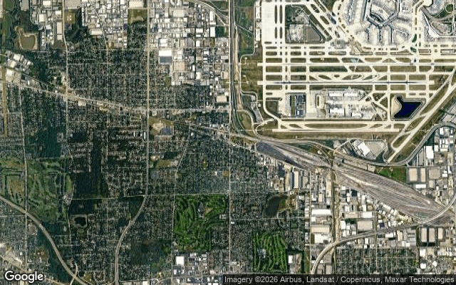 Aerial view of Bensenville, Illinois