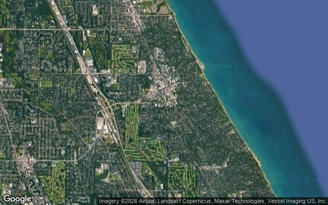 Aerial view of Highland Park, Illinois
