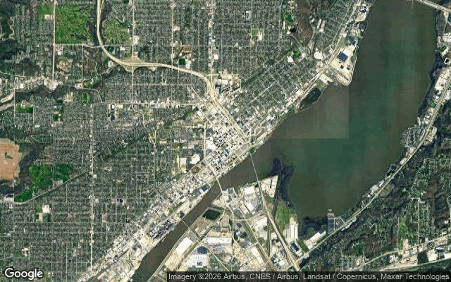 Aerial view of Peoria, Illinois